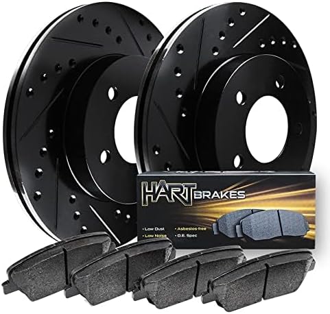 Hart Brakes Front Brakes and Rotors Kit |Front Brake Pads| Brake Rotors and Pads| Ceramic Brake Pads and Rotors |1995-2002 Toyota 4Runner, 1995-2004 Toyota Tacoma