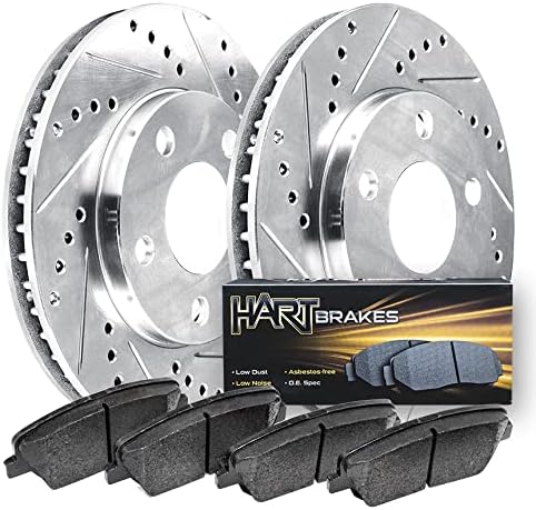 Hart Brakes Front Brakes and Rotors Kit |Front Brake Pads| Brake Rotors and Pads| Ceramic Brake Pads and Rotors |1995-2002 Toyota 4Runner, 1995-2004 Toyota Tacoma