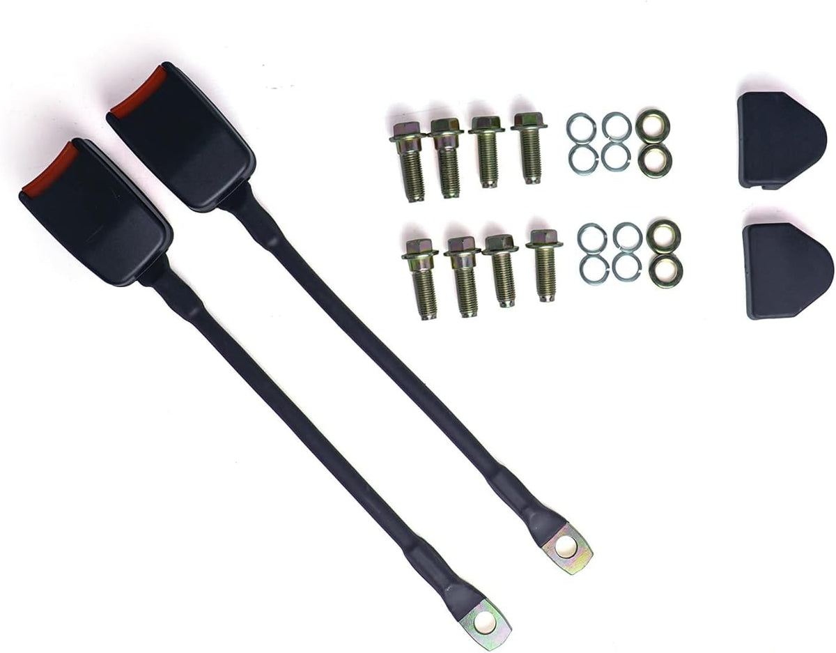2 Pack 3 Point Pads Universal Adjustable Retractable Lap Set for Go Kart,Club Golf Cart,UTV,VR,Minivan Van, SUV, Cars, Buggies,Pickup and Truck for Modification Belts Kits(Black-L)