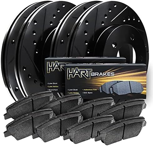 Hart Brakes Front Brakes and Rotors Kit |Front Brake Pads| Brake Rotors and Pads| Ceramic Brake Pads and Rotors |1995-2002 Toyota 4Runner, 1995-2004 Toyota Tacoma