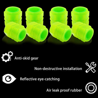 8PCS Car Tire Valve Stem Caps, Universal Noctilucent Waterproof Car Wheel Tire Caps, Suitable for Air Valve Caps for Cars, Motorcycles, Bicycles (Pink)