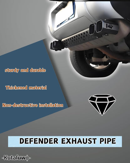 KUTAFUWO Car Exhaust Pipe for 2020-2025 Land Rover Defender 90 110 130, Four Outlet Square Port High Temperature Resistant Car Exhaust Pipe Modification Tailpipe Exhaust Tip Defender Accessories