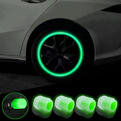 8PCS Car Tire Valve Stem Caps, Universal Noctilucent Waterproof Car Wheel Tire Caps, Suitable for Air Valve Caps for Cars, Motorcycles, Bicycles (Pink)