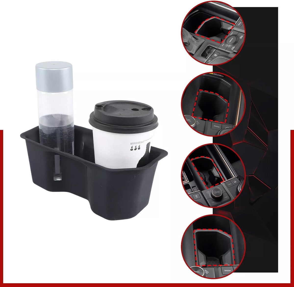 Rear Car Door Container Silica Gel Pad Suitable for 2024 2025 Toyot-a Grand Highlander Handle Storage Slot Pad Internal Modification Accessories Doorknob Silicone Mat Storage Containers(2pcs)