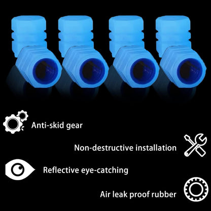 8PCS Car Tire Valve Stem Caps, Universal Noctilucent Waterproof Car Wheel Tire Caps, Suitable for Air Valve Caps for Cars, Motorcycles, Bicycles (Pink)