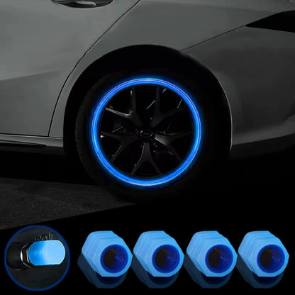 8PCS Car Tire Valve Stem Caps, Universal Noctilucent Waterproof Car Wheel Tire Caps, Suitable for Air Valve Caps for Cars, Motorcycles, Bicycles (Pink)