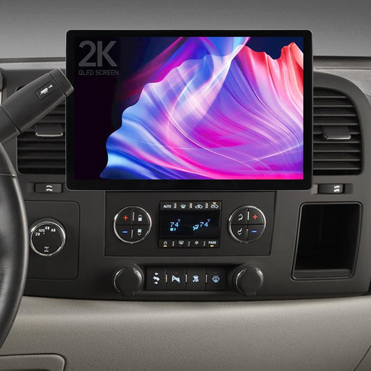 ASURE 13.1 2K QLED Car Stereo Radio for Chevy Silverado, Tahoe, GMC Sierra 1500,Wireless CarPlay & Android Auto,Android 14 Octa-Core,4G LTE GPS Navigation,HD Backup Camera,BT5.0,4GB+64GB