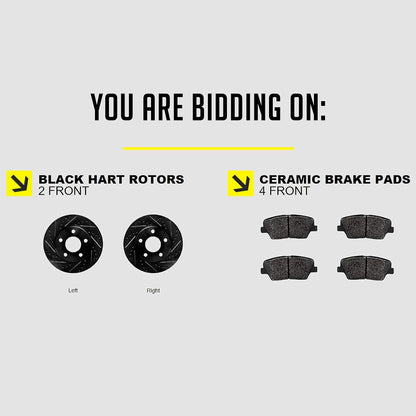 Hart Brakes Front Brakes and Rotors Kit |Front Brake Pads| Brake Rotors and Pads| Ceramic Brake Pads and Rotors |1995-2002 Toyota 4Runner, 1995-2004 Toyota Tacoma