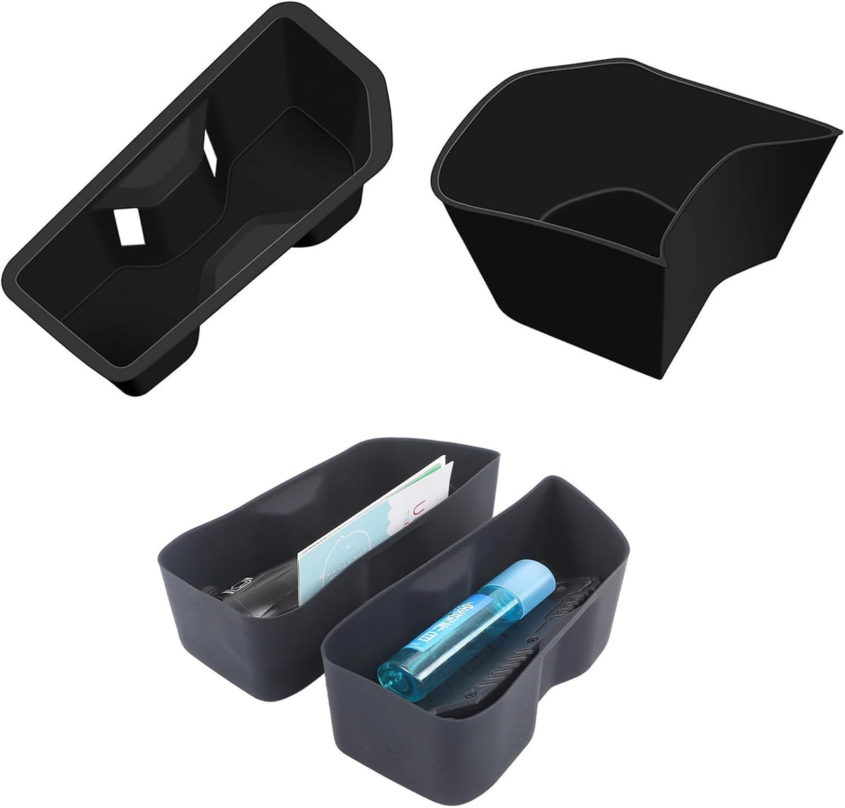 Rear Car Door Container Silica Gel Pad Suitable for 2024 2025 Toyot-a Grand Highlander Handle Storage Slot Pad Internal Modification Accessories Doorknob Silicone Mat Storage Containers(2pcs)