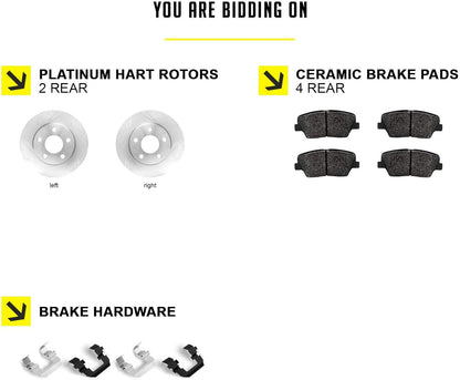 Hart Brakes Front Brakes and Rotors Kit |Front Brake Pads| Brake Rotors and Pads| Ceramic Brake Pads and Rotors |1995-2002 Toyota 4Runner, 1995-2004 Toyota Tacoma