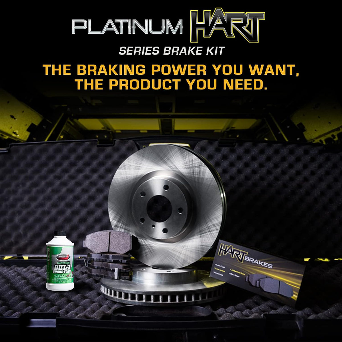 Hart Brakes Front Brakes and Rotors Kit |Front Brake Pads| Brake Rotors and Pads| Ceramic Brake Pads and Rotors |1995-2002 Toyota 4Runner, 1995-2004 Toyota Tacoma