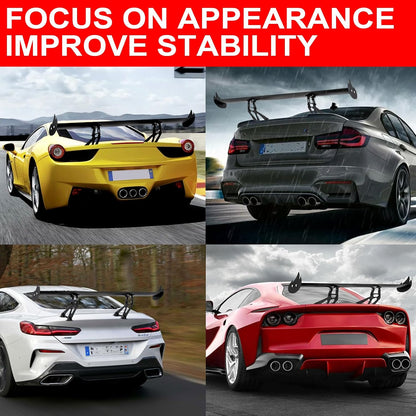 Upgrades Wing Spoiler 43.3, Aluminum Wing Adjustable Universal Lightweight Car Rear Wing GT Spoiler, Black Hatch Aluminum Single Deck fit Racing Spoiler BGW/JDM Drift