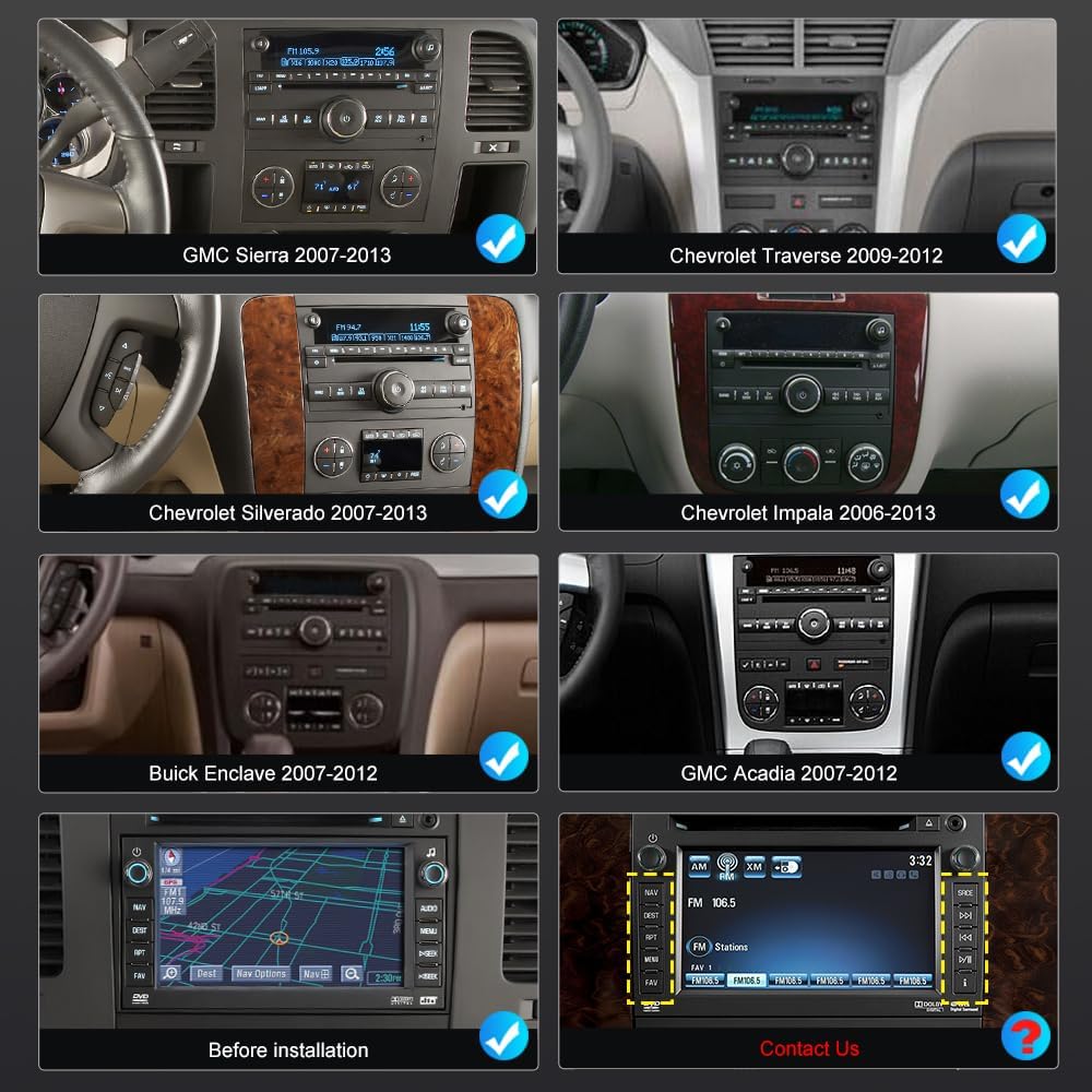 ASURE 13.1 2K QLED Car Stereo Radio for Chevy Silverado, Tahoe, GMC Sierra 1500,Wireless CarPlay & Android Auto,Android 14 Octa-Core,4G LTE GPS Navigation,HD Backup Camera,BT5.0,4GB+64GB