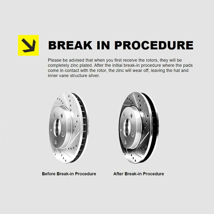 Hart Brakes Front Brakes and Rotors Kit |Front Brake Pads| Brake Rotors and Pads| Ceramic Brake Pads and Rotors |1995-2002 Toyota 4Runner, 1995-2004 Toyota Tacoma