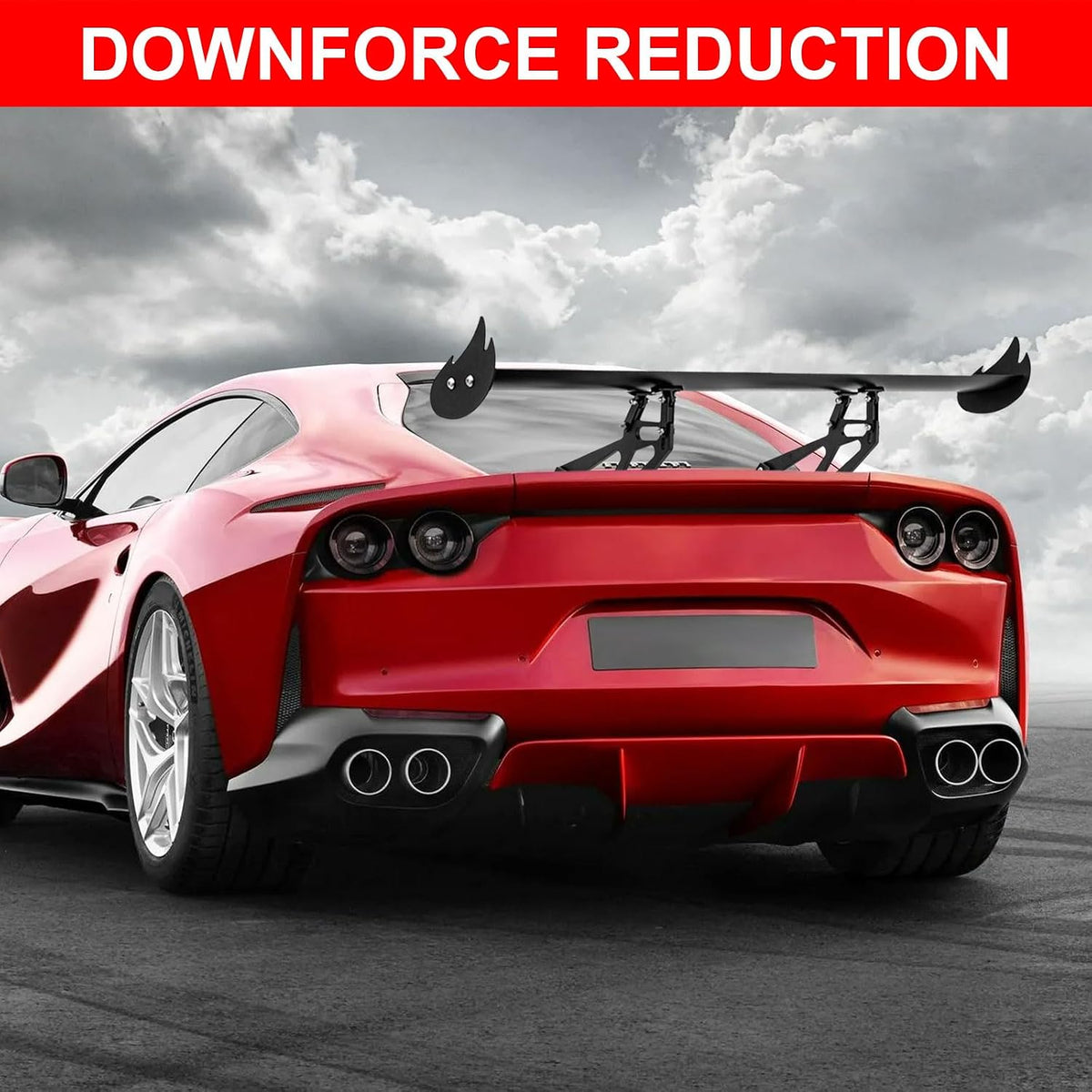 Upgrades Wing Spoiler 43.3, Aluminum Wing Adjustable Universal Lightweight Car Rear Wing GT Spoiler, Black Hatch Aluminum Single Deck fit Racing Spoiler BGW/JDM Drift