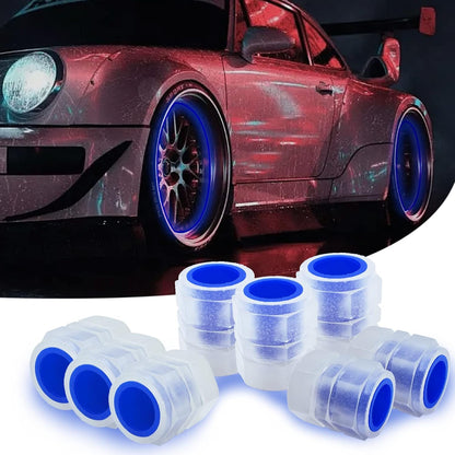 8PCS Car Tire Valve Stem Caps, Universal Noctilucent Waterproof Car Wheel Tire Caps, Suitable for Air Valve Caps for Cars, Motorcycles, Bicycles (Pink)