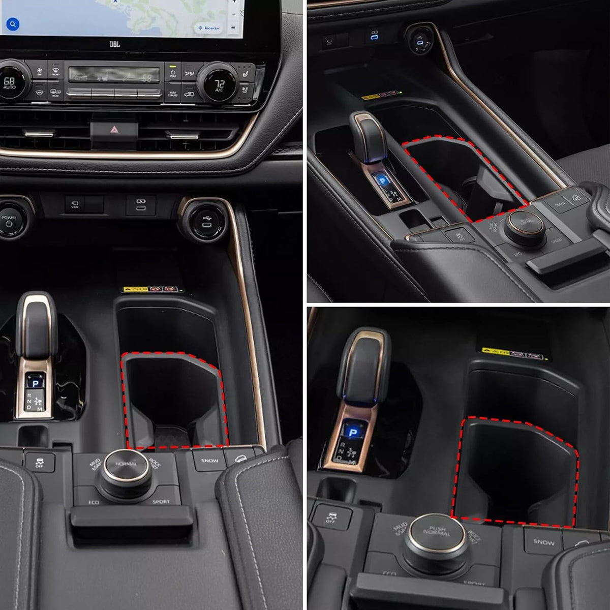 Rear Car Door Container Silica Gel Pad Suitable for 2024 2025 Toyot-a Grand Highlander Handle Storage Slot Pad Internal Modification Accessories Doorknob Silicone Mat Storage Containers(2pcs)