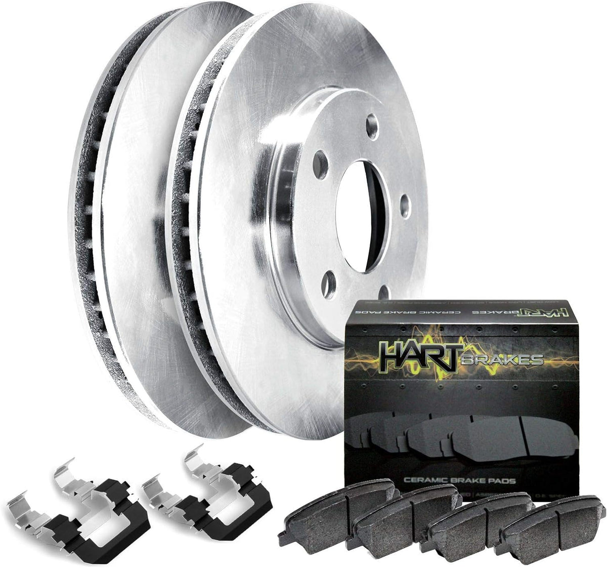 Hart Brakes Front Brakes and Rotors Kit |Front Brake Pads| Brake Rotors and Pads| Ceramic Brake Pads and Rotors |1995-2002 Toyota 4Runner, 1995-2004 Toyota Tacoma