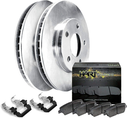 Hart Brakes Front Brakes and Rotors Kit |Front Brake Pads| Brake Rotors and Pads| Ceramic Brake Pads and Rotors |1995-2002 Toyota 4Runner, 1995-2004 Toyota Tacoma