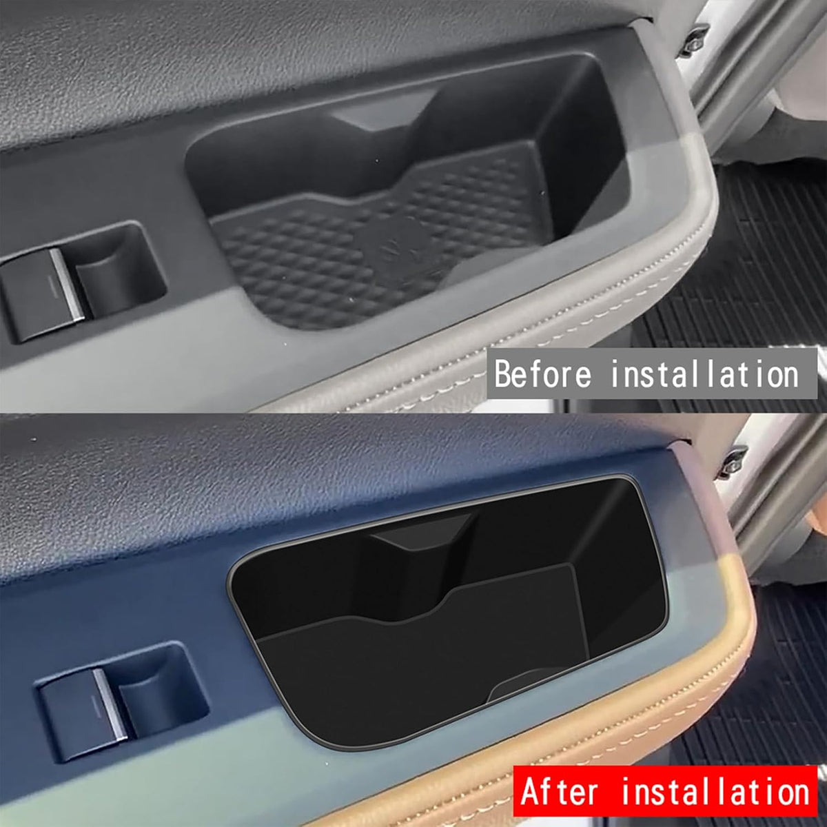 Rear Car Door Container Silica Gel Pad Suitable for 2024 2025 Toyot-a Grand Highlander Handle Storage Slot Pad Internal Modification Accessories Doorknob Silicone Mat Storage Containers(2pcs)