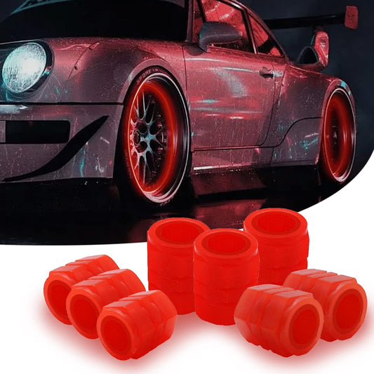 8PCS Car Tire Valve Stem Caps, Universal Noctilucent Waterproof Car Wheel Tire Caps, Suitable for Air Valve Caps for Cars, Motorcycles, Bicycles (Pink)