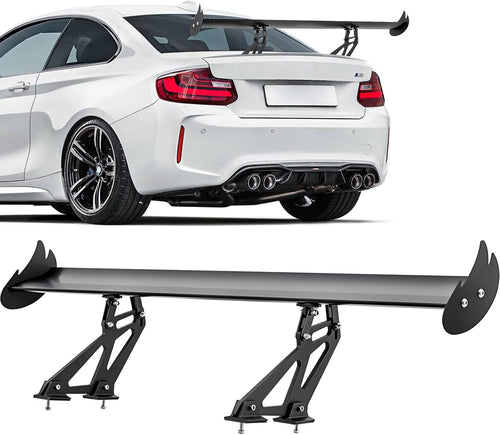 Upgrades Wing Spoiler 43.3, Aluminum Wing Adjustable Universal Lightweight Car Rear Wing GT Spoiler, Black Hatch Aluminum Single Deck fit Racing Spoiler BGW/JDM Drift