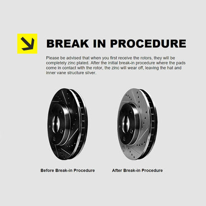 Hart Brakes Front Brakes and Rotors Kit |Front Brake Pads| Brake Rotors and Pads| Ceramic Brake Pads and Rotors |1995-2002 Toyota 4Runner, 1995-2004 Toyota Tacoma