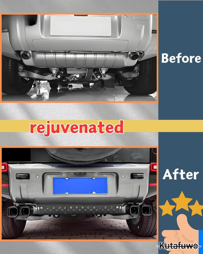 KUTAFUWO Car Exhaust Pipe for 2020-2025 Land Rover Defender 90 110 130, Four Outlet Square Port High Temperature Resistant Car Exhaust Pipe Modification Tailpipe Exhaust Tip Defender Accessories