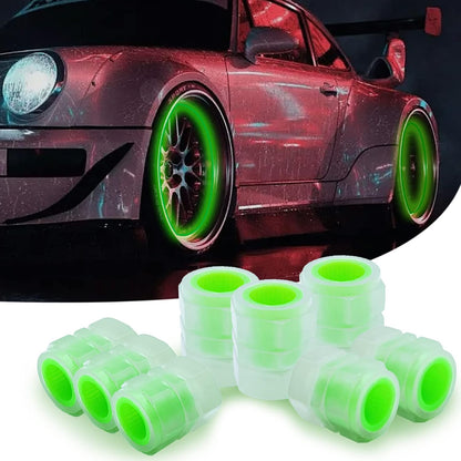 8PCS Car Tire Valve Stem Caps, Universal Noctilucent Waterproof Car Wheel Tire Caps, Suitable for Air Valve Caps for Cars, Motorcycles, Bicycles (Pink)