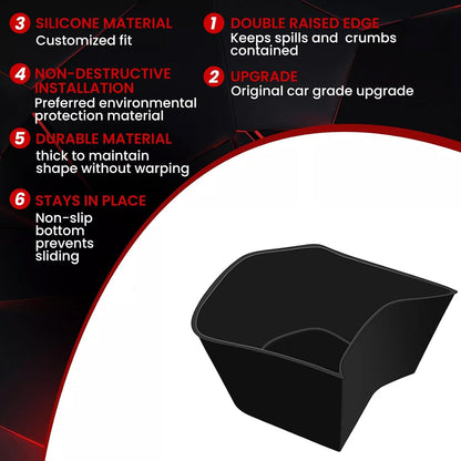 Rear Car Door Container Silica Gel Pad Suitable for 2024 2025 Toyot-a Grand Highlander Handle Storage Slot Pad Internal Modification Accessories Doorknob Silicone Mat Storage Containers(2pcs)