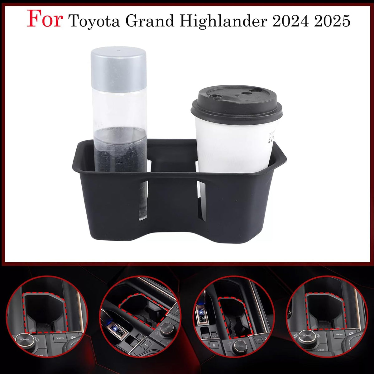 Rear Car Door Container Silica Gel Pad Suitable for 2024 2025 Toyot-a Grand Highlander Handle Storage Slot Pad Internal Modification Accessories Doorknob Silicone Mat Storage Containers(2pcs)