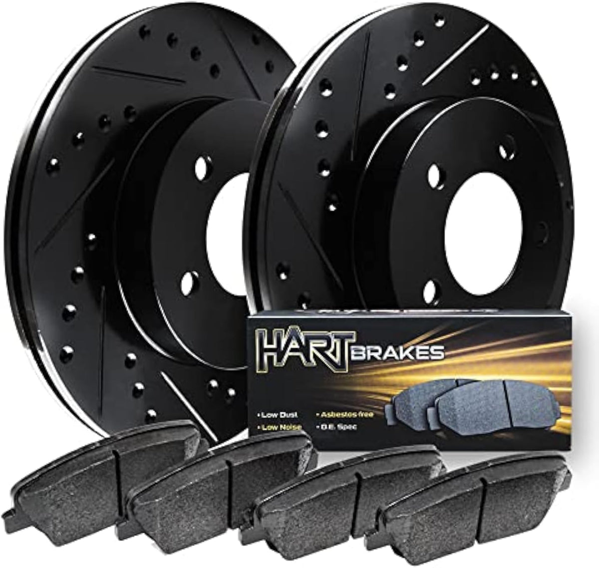Hart Brakes Front Brakes and Rotors Kit |Front Brake Pads| Brake Rotors and Pads| Ceramic Brake Pads and Rotors |1995-2002 Toyota 4Runner, 1995-2004 Toyota Tacoma