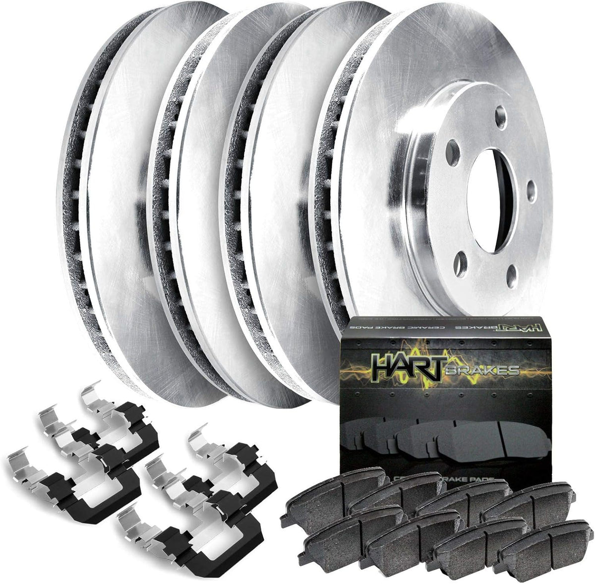 Hart Brakes Front Brakes and Rotors Kit |Front Brake Pads| Brake Rotors and Pads| Ceramic Brake Pads and Rotors |1995-2002 Toyota 4Runner, 1995-2004 Toyota Tacoma