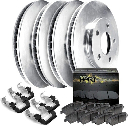 Hart Brakes Front Brakes and Rotors Kit |Front Brake Pads| Brake Rotors and Pads| Ceramic Brake Pads and Rotors |1995-2002 Toyota 4Runner, 1995-2004 Toyota Tacoma