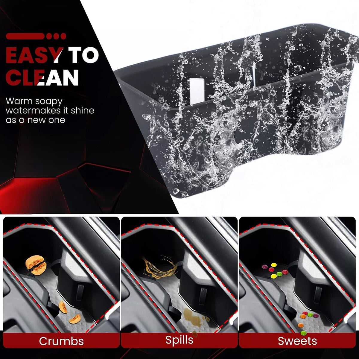 Rear Car Door Container Silica Gel Pad Suitable for 2024 2025 Toyot-a Grand Highlander Handle Storage Slot Pad Internal Modification Accessories Doorknob Silicone Mat Storage Containers(2pcs)
